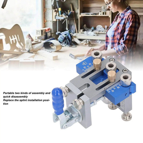 Woodworking Dowel Jig Kit Drill Guide Locator Pro Grade Adjustable Multifunctional Tool with Three Positioning Functions