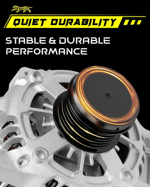 Close-up of Upgraded 100A 12V Alternator For Toyota Camry, Corolla And RAV4, Clockwise 6-Groove Pulley, OE 27060-25010