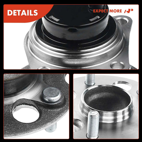Close-up of Two Pack Rear Wheel Bearing And Hub Assemblies With ABS For Toyota RAV4 1996 To 2005 FWD showing flange and studs