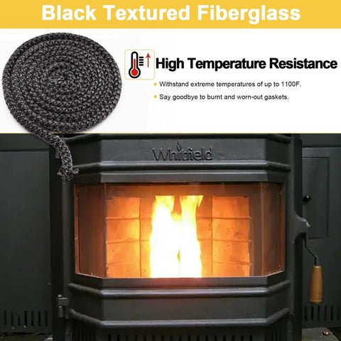 Adviace 1/2in x 7ft stove gasket rope, graphite-impregnated fiberglass seal for Whitfield Advantage II/III