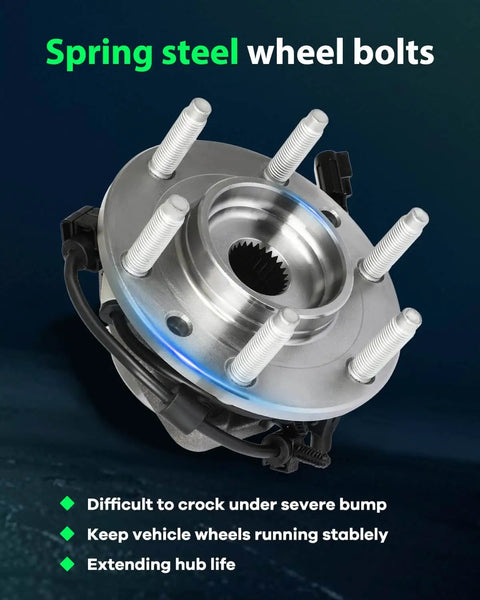 Front Hub Assembly with Wheel Bearing Replaces OE513188 for Chevrolet Trailblazer 2002-2009, spring steel bolts