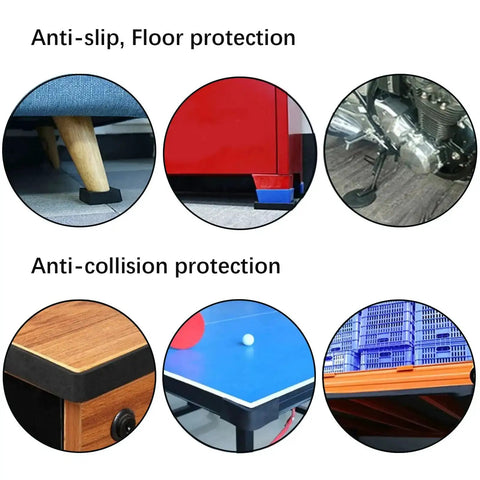 Heavy Duty Solid Rubber Strips One Eighth Inch Thick By Four Inch Wide Ten Foot Long With Adhesive Backing for anti-slip, collision protection