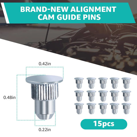 15 Pcs Camber Alignment Pin Set For Chevy Silverado Tahoe Suburban Avalanche Yukon Escalade GMC Sierra Savana Hummer H2 H3 Cam Guide Pins Replacement Kit
