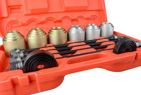 Universal Press And Pull Sleeve Tool Kit For Removing And Installing Bushings And Bearings, 20 Sleeves With Diameters 34–72 Mm Inside.