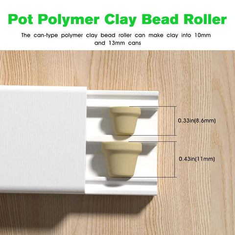 Pro Grade Polymer Clay Bead Roller Can Type Hand Roller for 10mm and 13mm Beads on wooden surface