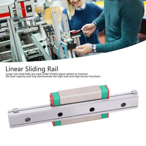 100mm Stainless Steel Linear Guide Rail For CNC And 3D Printers High Load Torsion Miniature Rail System with red and green accents