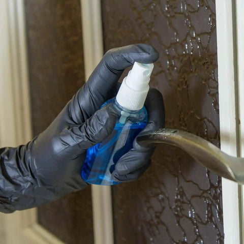Black Industrial Vinyl Gloves Food Safe Powder Free Latex Free X Large 100 Count used for cleaning with spray bottle