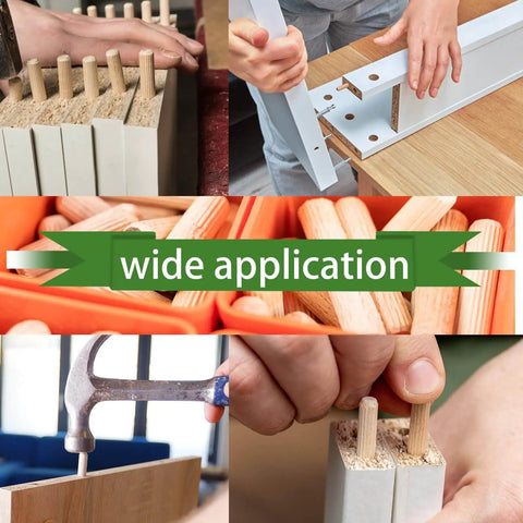 28 Piece Grooved Wooden Dowel Set For Woodworking M6 M8 M10 in use for furniture and DIY projects