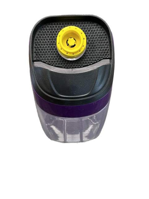 Front view of replacement clean tank with yellow cap and purple housing for Bissell ProHeat 2X Revolution carpet cleaner