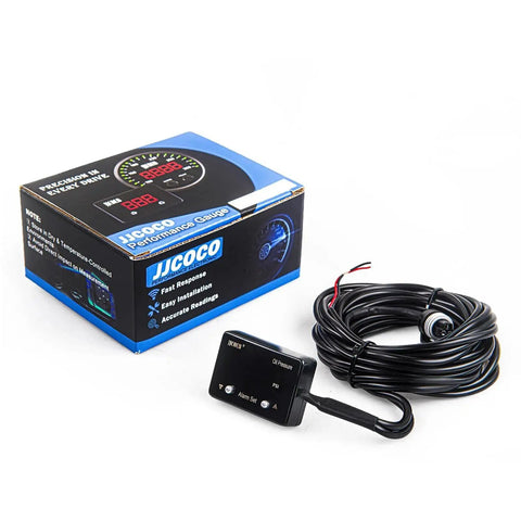 Oil Pressure Gauge Kit With LED Digital Display For 12V Cars And Trucks 0 To 232 PSI showing gauge with packaging and sensor