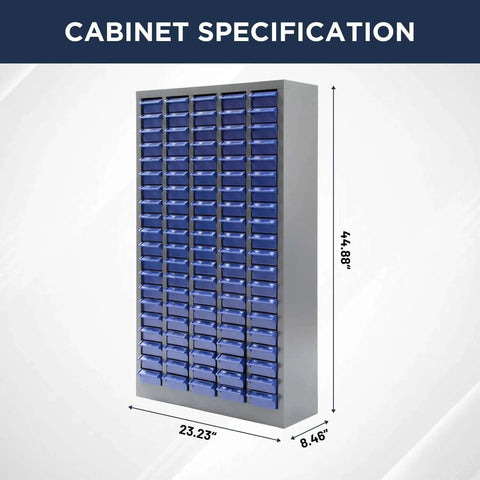 Front view of 100 Drawer Tool Storage Cabinet For Bolt And Nut Organization With Pro Grade Durable ABS Drawers