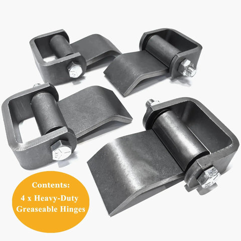 Heavy Duty Weld On Trailer Hinges For Dump Trailers And Truck Gates With Beefed Up Greaseable Strap Style Short Leaf In Large 5 3 8 Inch By 4 Inch Size 4 Pack 2000 Pound Load Capacity For Durable Doors And Gates