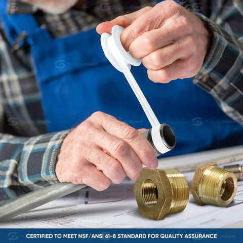 Plumber using tape near 1 1/4 Inch Male NPT To 1 Inch Female NPT Brass Bushing With Hex Head Budget-Friendly Lead Free Fitting