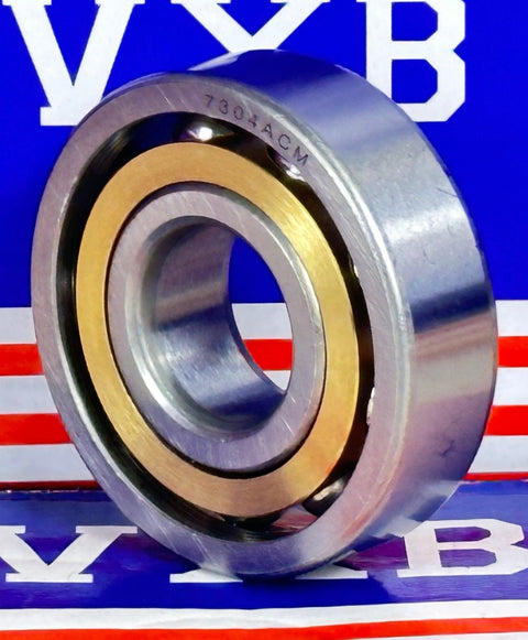 7304ACM Angular Contact bearing Bronze Cage 20x52x15 - VXB Ball Bearings