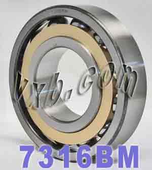 7316BM Angular Contact bearing Bronze Cage 80x170x39 - VXB Ball Bearings