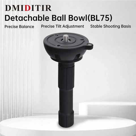 Detachable ball bowl for tripod with precise balance and tilt adjustment.
