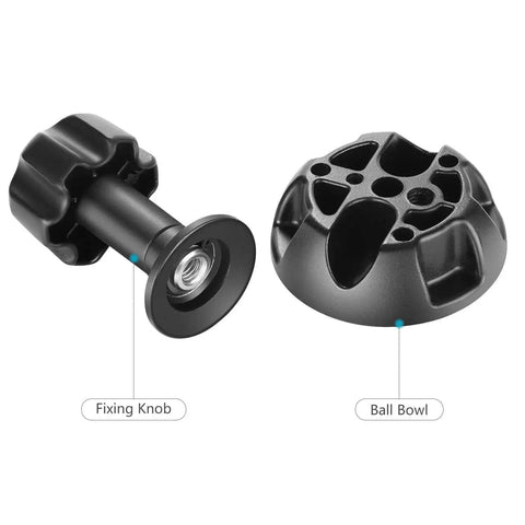 Components of 75mm Bowl To Flat Converter Adapter With Three Eighths Inch Screw Mount For Tripods And Fluid Heads Made From Aluminum Alloy