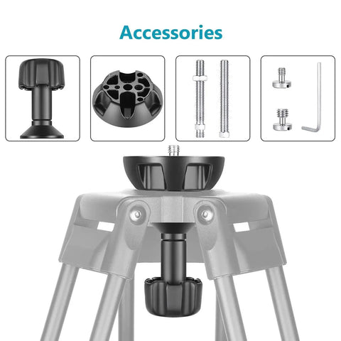 75mm Bowl To Flat Converter Adapter with Three Eighths Inch Screw Mount for Tripods and Fluid Heads, aluminum, detachable components