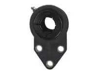Front view of 1 in (25.4 mm) Accu-Loc 3-Bolt Flange Bracket Unit, Sealed Ball Bearing Insert, Concentric Collar Lock, Black Thermoplastic Housing
