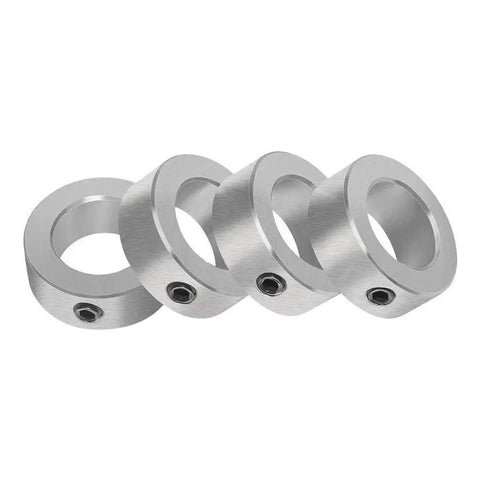 7/8 bore zinc plated shaft collars with set screws in a 4 pack secure parts on shafts for reliable positioning in conveyors and machinery