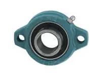 Front view of 35mm Narrow Inner Ring 2-Bolt Flange Unit with Set Screw Lock, Cast Iron LFL7 Housing, Ball Insert Sealed Bearing