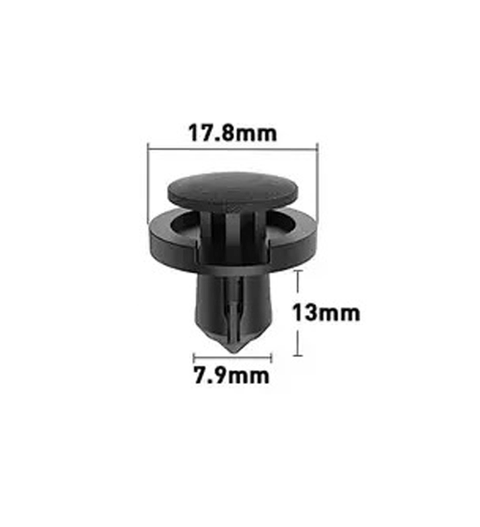 7.9mm Hole Push-in Plastic Rivet Sheet Metal Plugs size 13mm clip long, Bumper Type Fasteners Clips Nylon Push 7.9x13mm