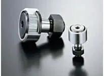 Single maintenance-free thrust disk cam follower CF10WBUUR/SG with caged high-carbon steel roller, crowned outer ring, sealed hex head.