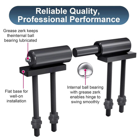Diagram of Heavy Duty Weld On Gate Hinges 7 Inch Each With 900 Lb Capacity, showing welded screws and internal ball bearings.