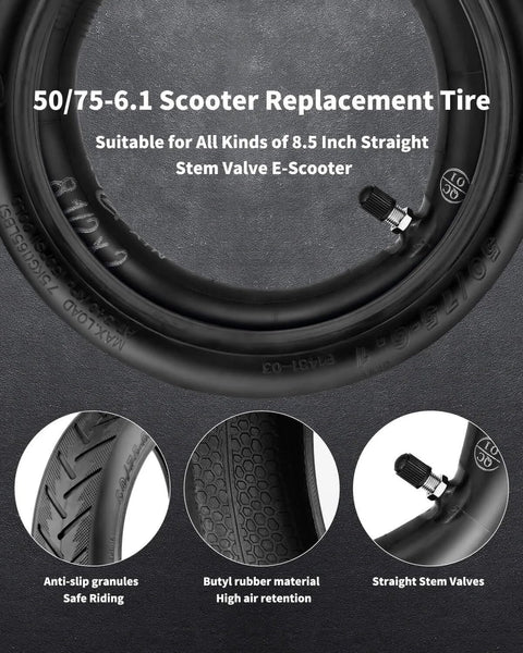 8.5 Tire Tube 50/75-6.1 Scooter Tire Replacement for Gorax Electric Scooter with anti-slip granules and butyl rubber