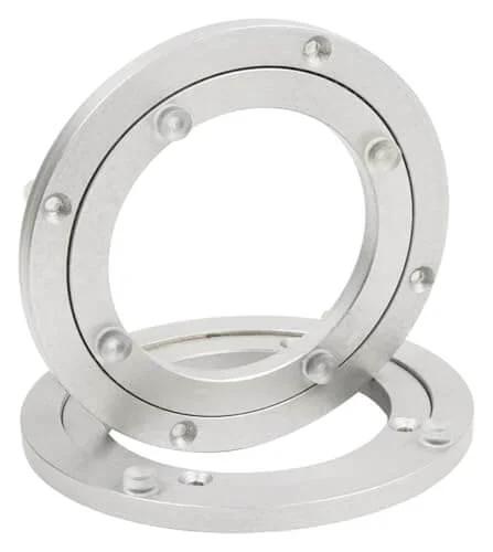 8 Inch Aluminum Lazy Susan Turntable Bearing, Heavy Duty Circular Swivel Base with Smooth Silent Rotation for dining tables.
