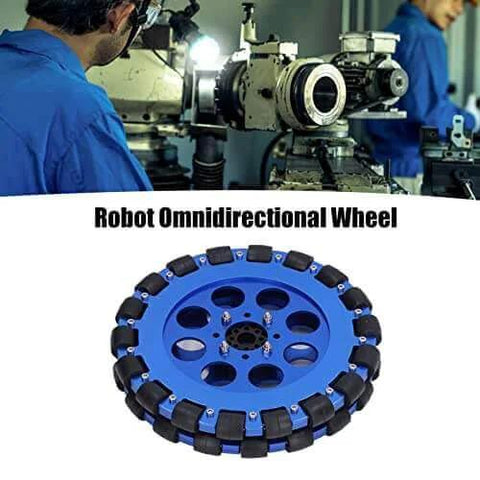 203mm smart robot omni directional wheel with silicone rollers, 8 inch omnidirectional aluminium alloy hub component, dual wheel set