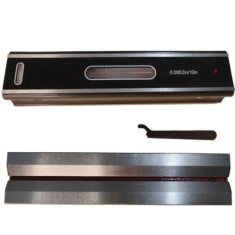 8 Inch Master Precision Box Level Pro Grade Carbon Steel Tool With 0.0002 Inch Per 10 Inch Accuracy, Large Bubble Vial And Cross Test
