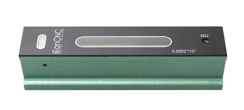 8 Inch Pro Grade Master Precision Level In Fitted Box With 0.0002 Inch Per 10 Inch Accuracy Adjustable Main Vial Cross Test Vial Cast Iron Body And V Groove Base For Ultra Precise Machine Setup And Calibration In Machinist Shops, product view on white background