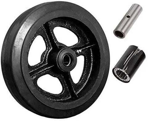8 Inch Diameter 2 Inch Tread Rubber On Cast Iron Wheel With 650 Lb Capacity Replacement Caster For Commercial And Industrial Carts And Equipment