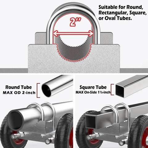 8 Inch Rolling Gate Wheels With Double U Bolts Heavy Duty Gate Rollers And Sliding Gate Carrier for metal tube installation