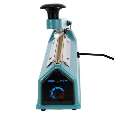 Front view of 8 Inch Impulse Sealer for Poly Bags Handheld Heat Sealing Machine with Adjustable Timer and Auto LED Shut Off
