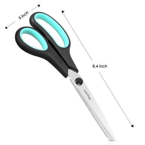 Three Pack 8 Inch Heavy Duty Scissors With Ultra Sharp Blades And Comfort Grip Handles ideal for various cutting tasks