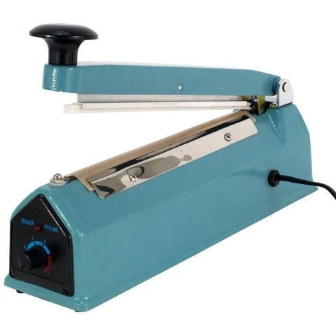 8 Inch Impulse Sealer For Poly Bags Handheld Heat Sealing Machine With Adjustable Timer And Auto LED Shut Off in blue