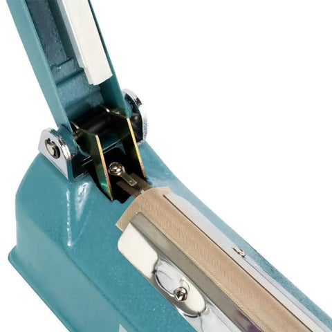 Close-up of the 8 Inch Impulse Sealer For Poly Bags Handheld Heat Sealing Machine With Adjustable Timer And Auto LED Shut Off