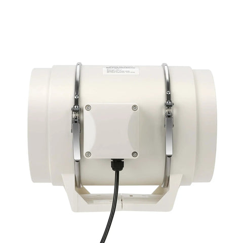 Side view of Beast 8 Inch Inline Duct Fan With 740 CFM High Flow Ventilation Exhaust Blower Copper Motor Quiet Operation Under 50 dB 2300 RPM