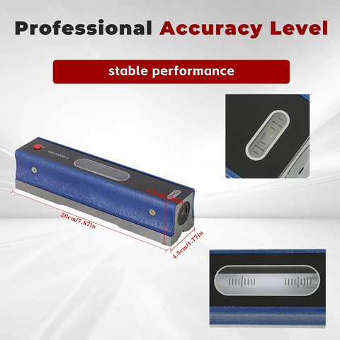 8 Inch Professional Level With Box And Case Ultra Precise 0.0002 Inch Per 10 Inch Accuracy Strip Level For Machinists And Toolmakers Carbon Steel