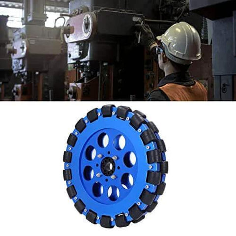 8 Inch Omni Wheel Omnidirectional Aluminium Alloy Hub Component, 203mm Smart Robot Omni Directional Wheel with Silicone Rollers