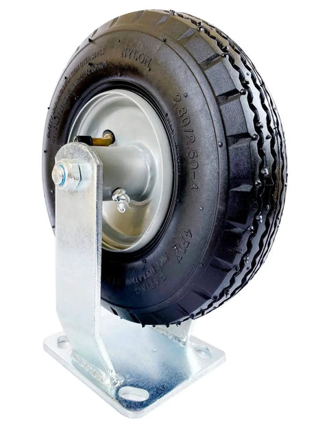 2-Pack 8 Inch Heavy Duty Pneumatic Casters With Zinc Coated Top Rigid Plate And Black Rubber Wheels Air Filled Steel Hub With Ball Bearings 700 Lb Capacity For Industrial Carts And Equipment
