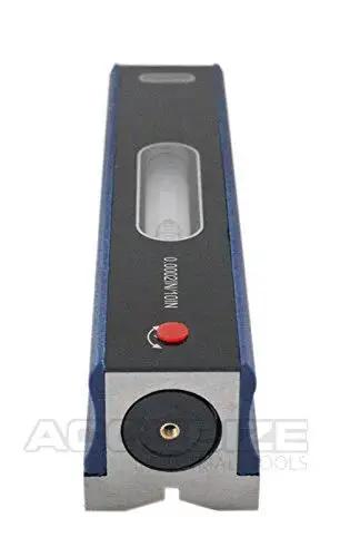 8 Inch Master Precision Level With V Groove Base In Fitted Box, 0.0002 Inch Accuracy Per 10 Inches, Cross Test Vial, Insulating Grip