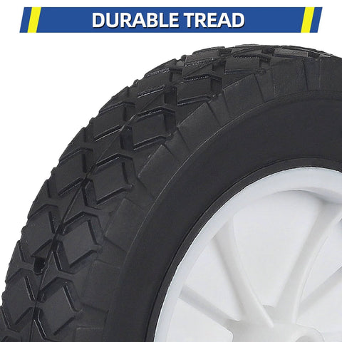 Close-up of 8 inch wheels for oregon 72-108 hand trucks, replacement wheels fit for radio flyer wagon bbq grill craftsman, durable tread