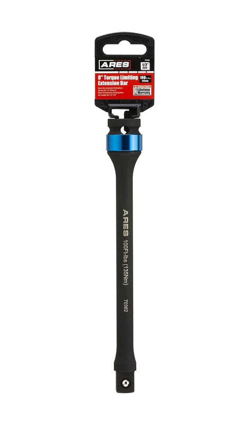 Foot/Pound Torque Limiting Extension Bar - Chrome Moly 1/2-Inch Drive 8-Inch Long Impact Grade Bar - Flex Action Prevents Over-Tightening - Color Coded for Easy Identification