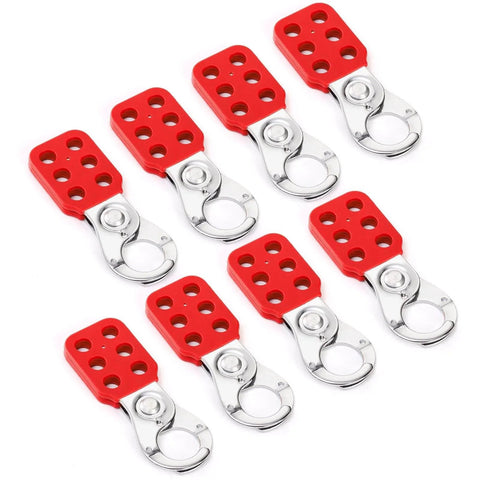Eight 8 Pack Lockout Tagout Hasp With Extended Jaw Tamperproof Stainless Steel LOTO Hasp Fits Up To 6 Padlocks