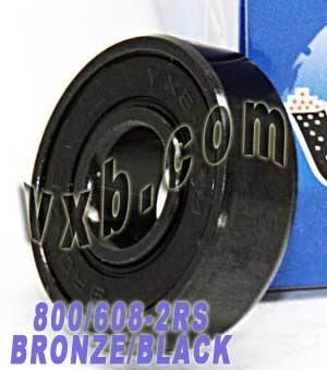 800 608-2RS Black Skateboard/Inline Skate/Rollerblade/Hockey Bearings - VXB Ball Bearings