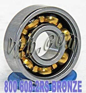 800 Skateboard/in-line/Skate/Fidget Bearing Bronze Cage Sealed - VXB Ball Bearings