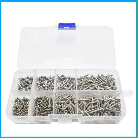 800 Pieces M2 Self Tapping Screws Set In Carbon Steel Nickel Plated Cross Countersunk Head Assorted Fasteners In Resealable Box